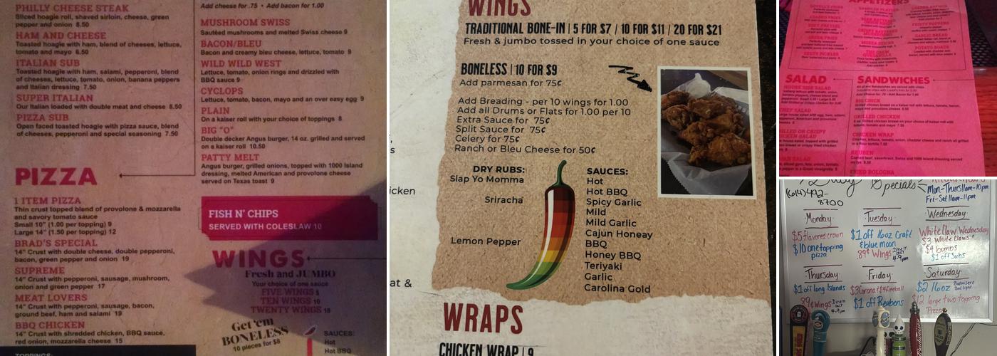 Lovell's Tavern Menu