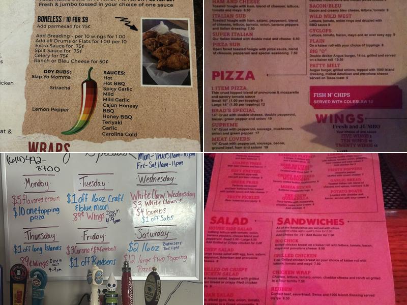 Lovell's Tavern Menu