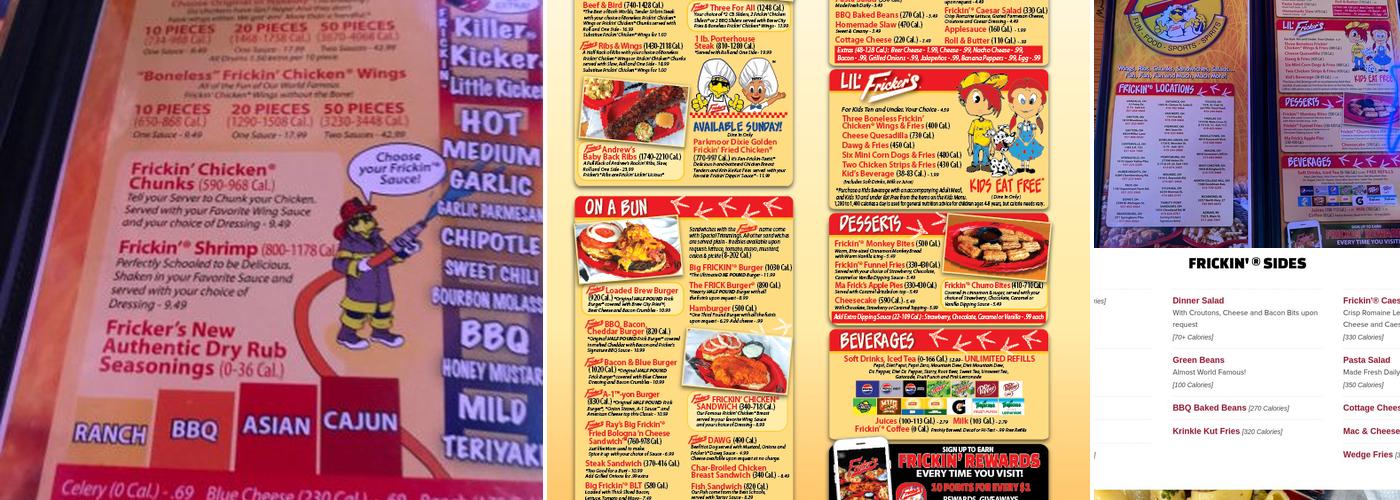 Fricker's Menu