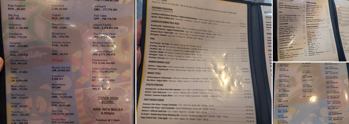 Level One Bar + Arcade Menu