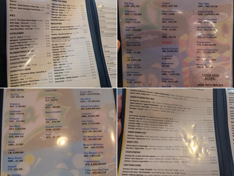 Level One Bar + Arcade Menu