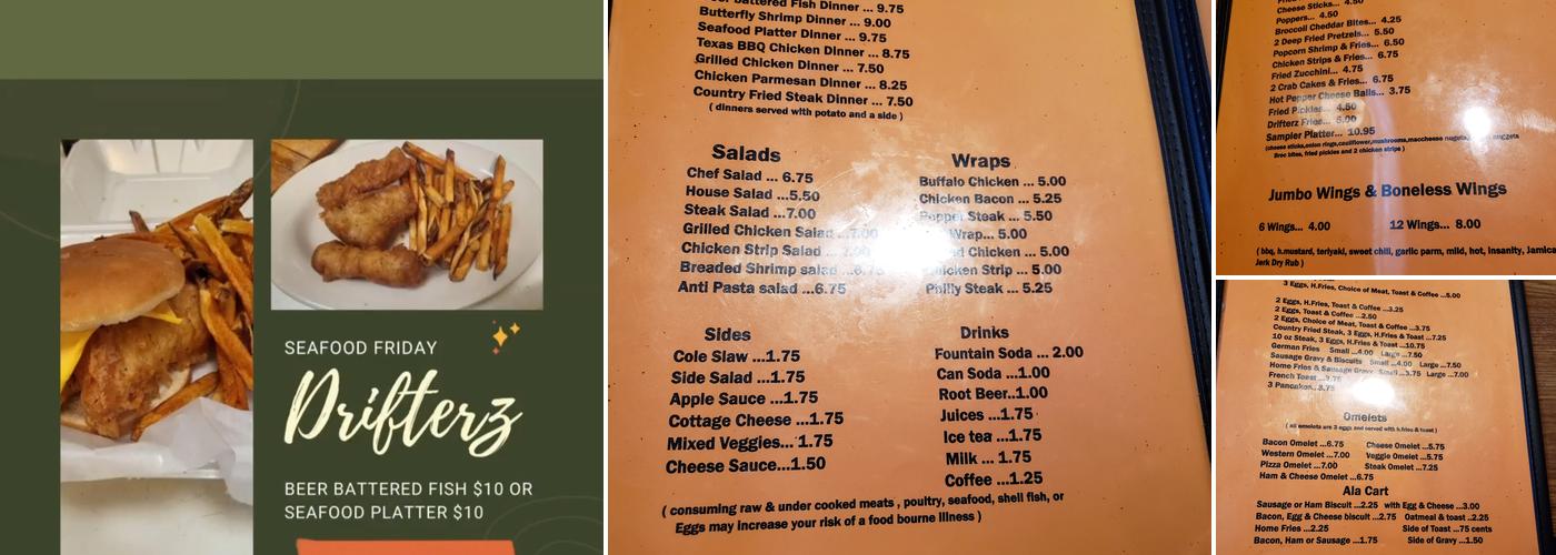 Drifterz Bar LLC Menu