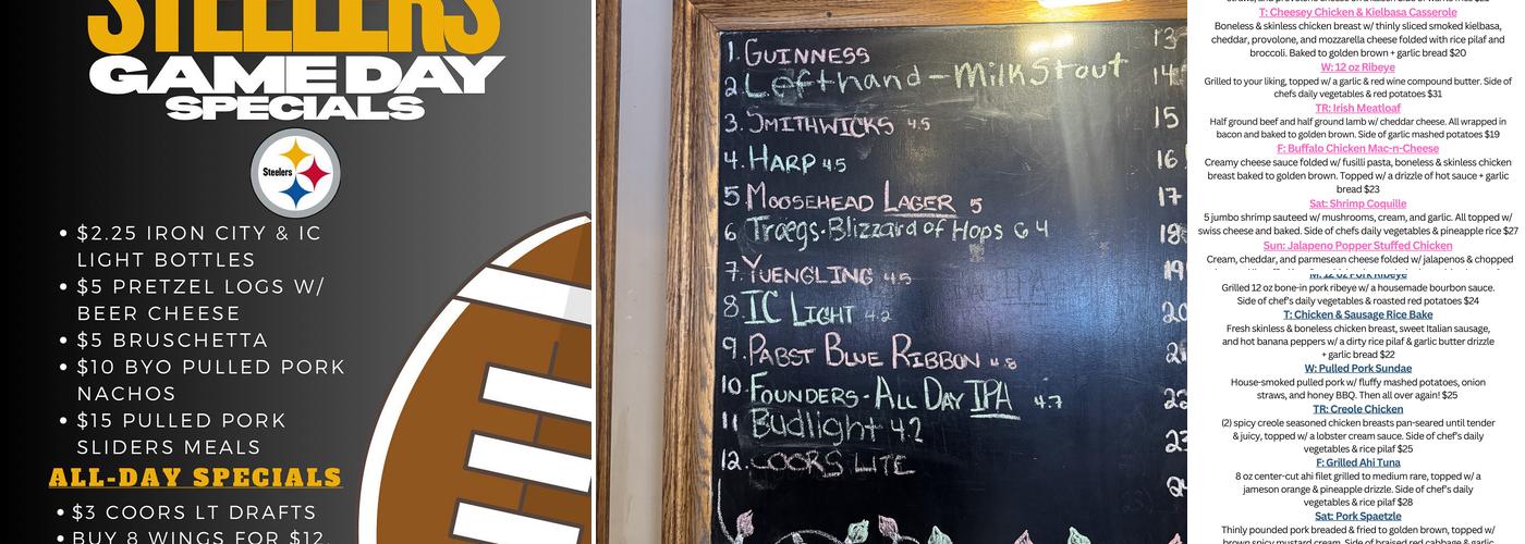Patrick's Pub Menu