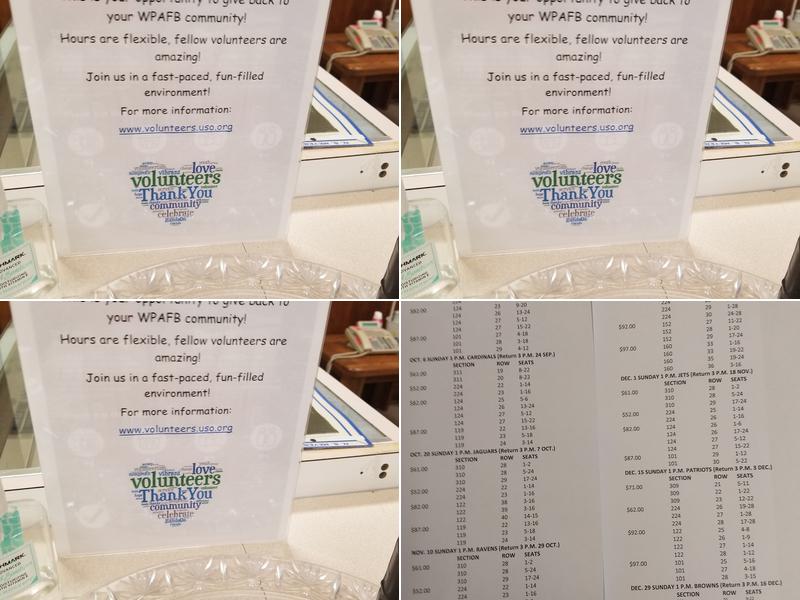 Wright-Patterson USO Center Menu