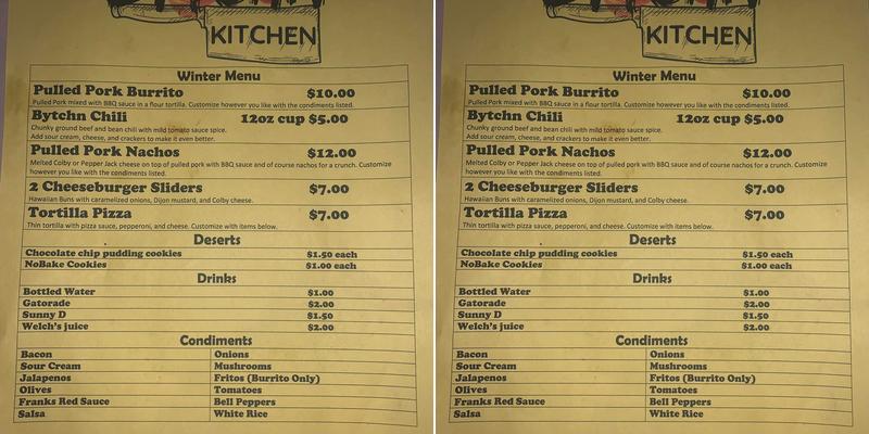Z's Grog Menu
