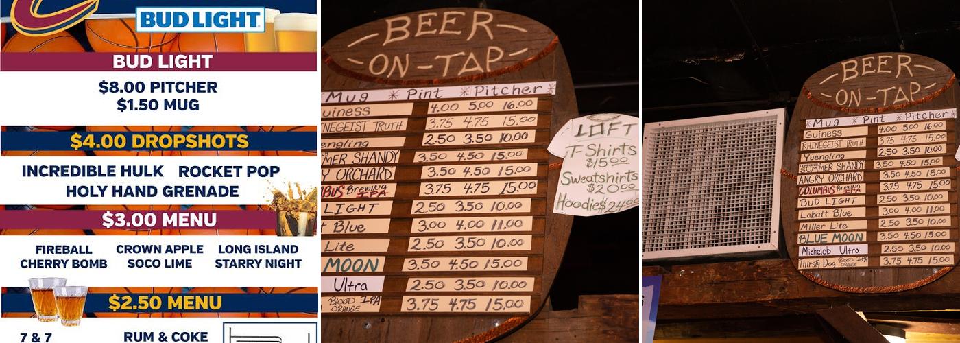 The Loft Menu