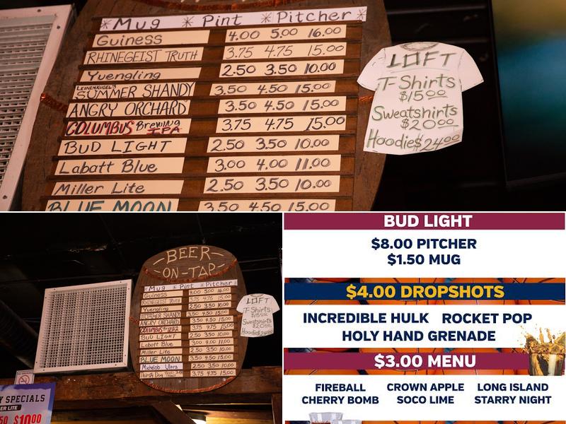 The Loft Menu