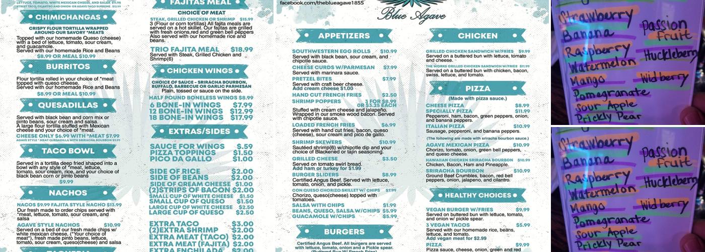 Blue Agave Menu