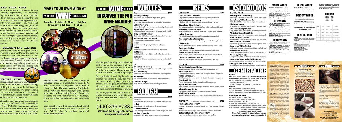 Your Wine Cellar Menu