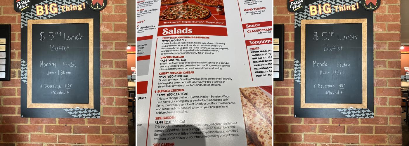 Pizza Hut Menu