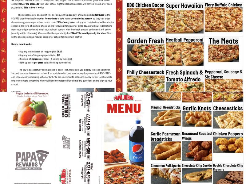 Papa Johns Pizza Menu