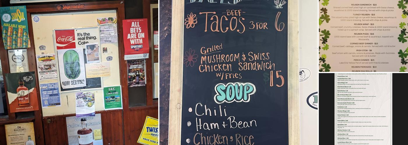 Daly's Pub Menu