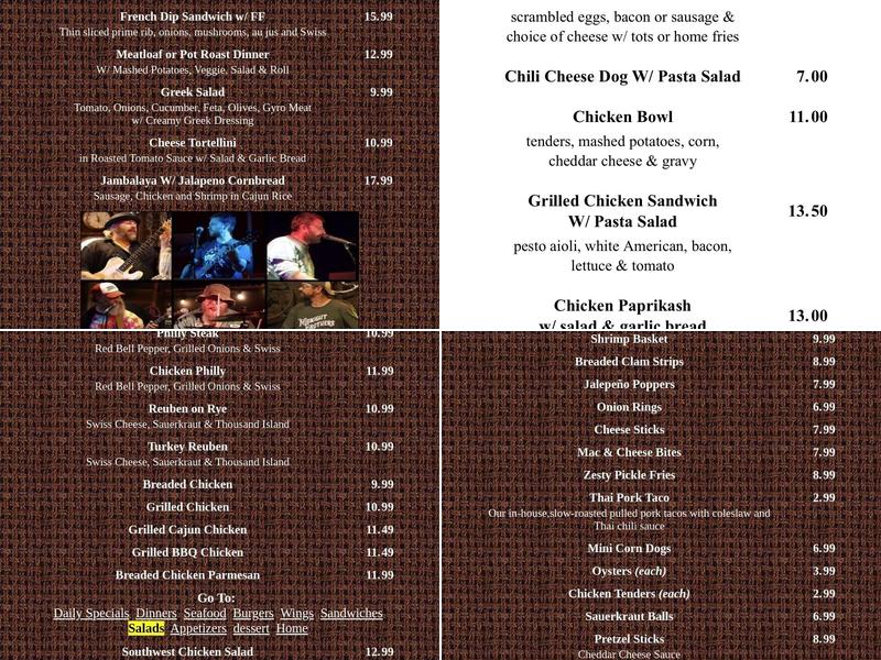 Fort's Old Town Tavern Menu