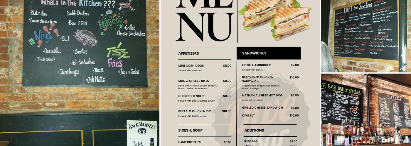 Dive Bar Menu