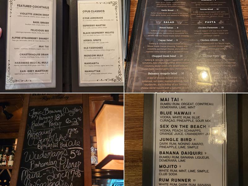 O Pub Menu