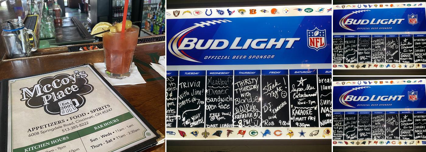 McCoy's Place Bar and Grill Menu