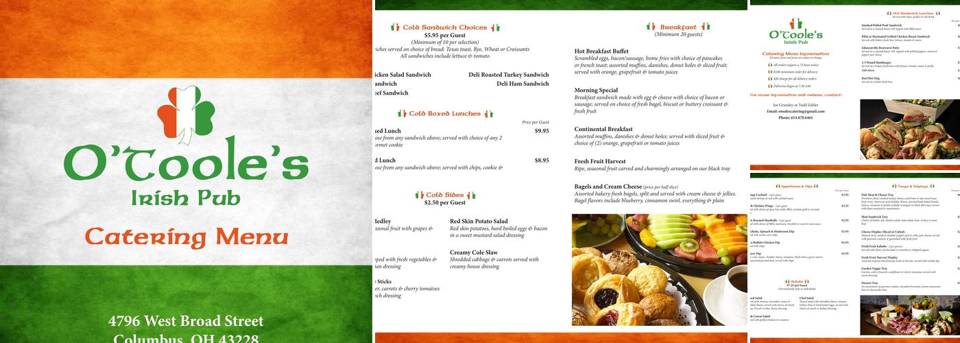 O'Toole's Irish Pub Menu