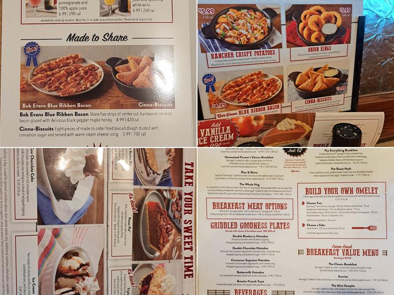 Bob Evans Menu