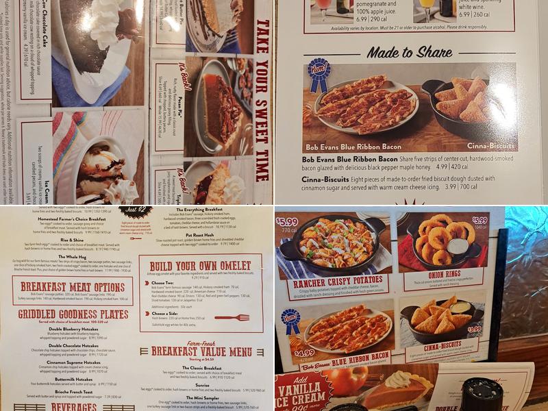 Bob Evans Menu