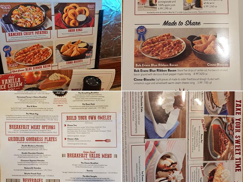 Bob Evans Menu