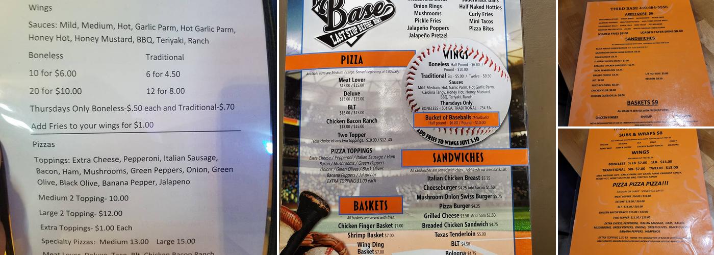 Third Base Menu