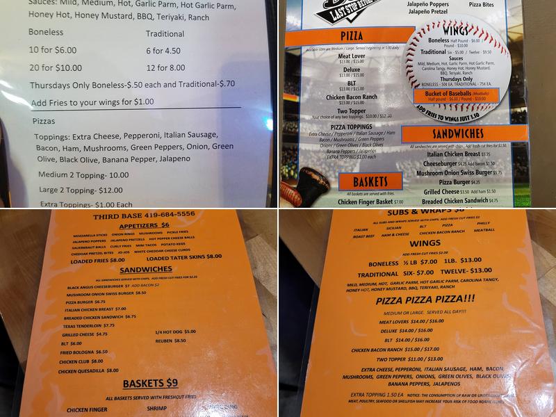 Third Base Menu