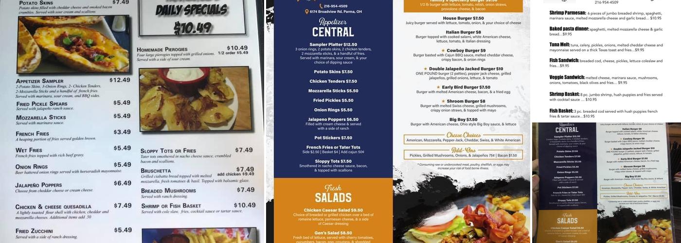 Gen's 176 Bar & Grille Menu