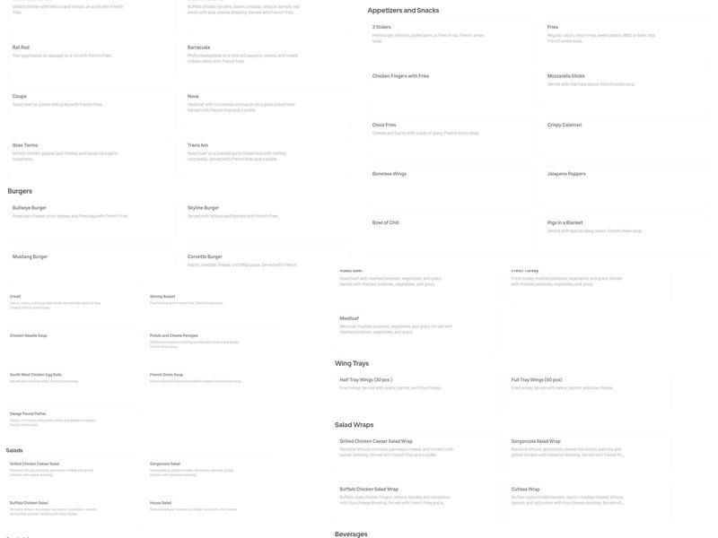 Dawg Pound Lounge Menu