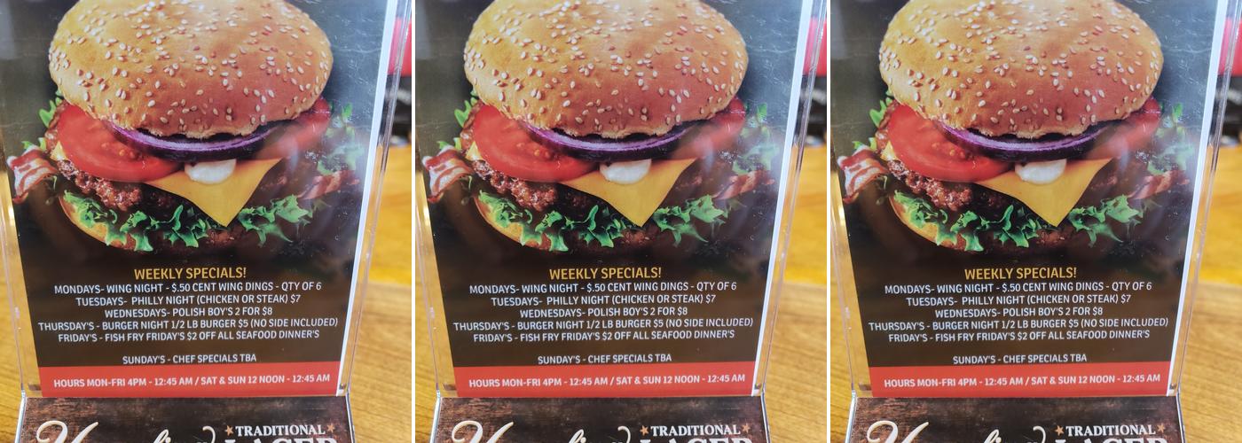 Christopher's Pub Menu