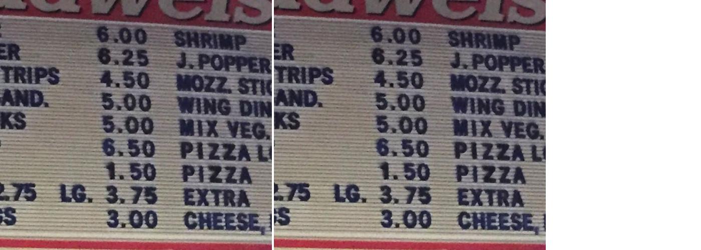 Friendly Tavern on 213 Menu