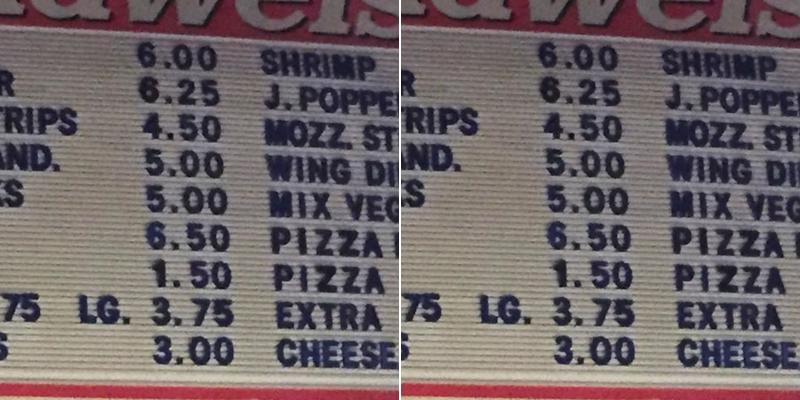 Friendly Tavern on 213 Menu