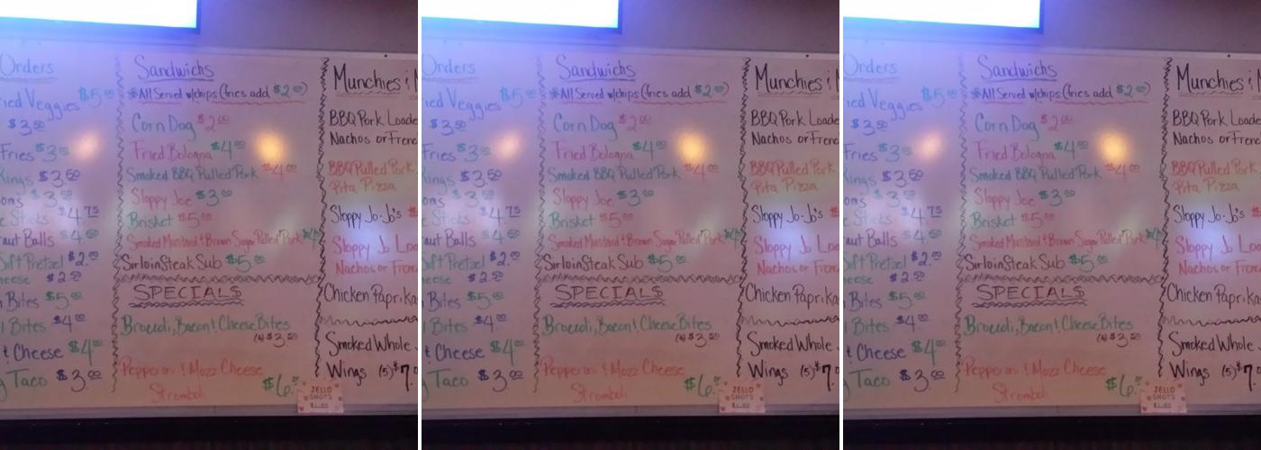 K & D's Lounge Menu