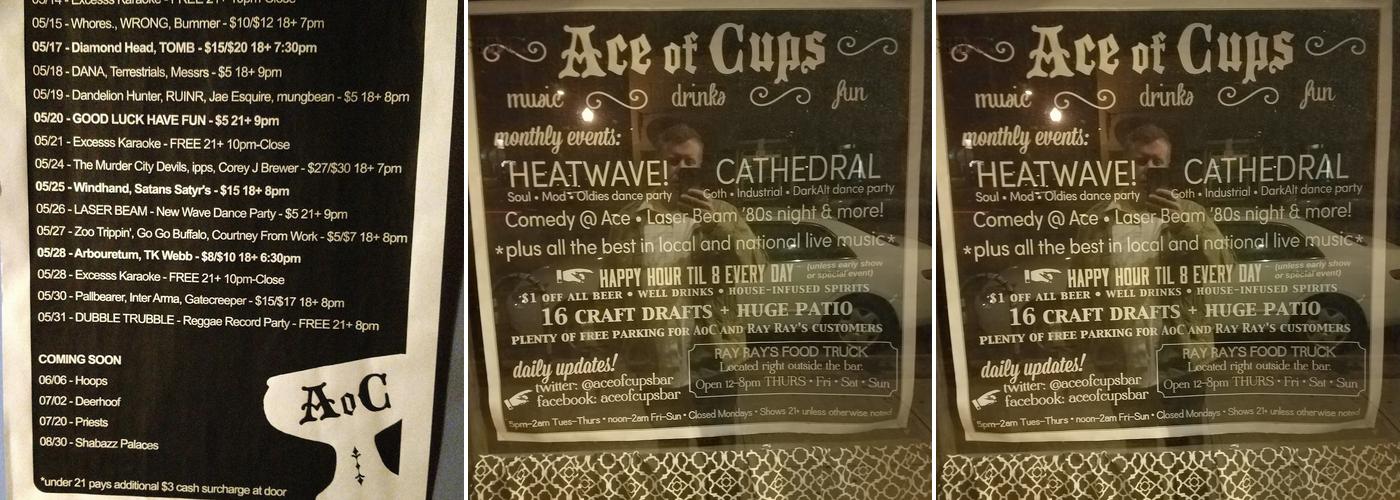 Ace of Cups Menu