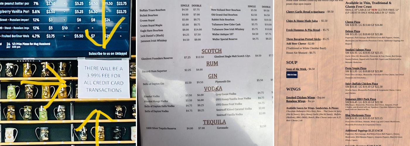 The Hairless Hare Brewery Menu