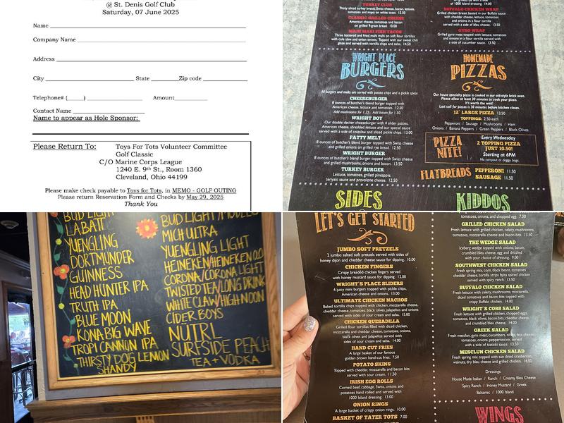 Wright Place Menu
