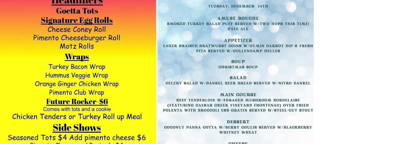 Devil Wind Brewing Menu