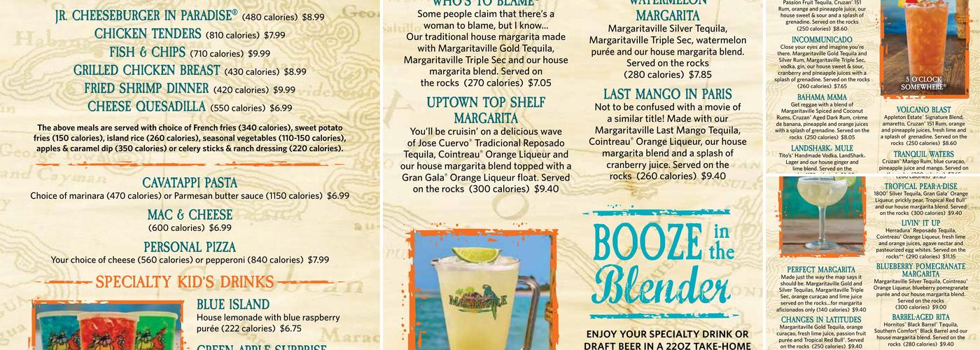 Landshark Poolbar Menu