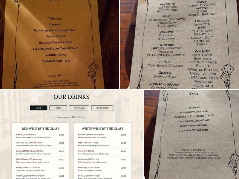 Gino's Menu
