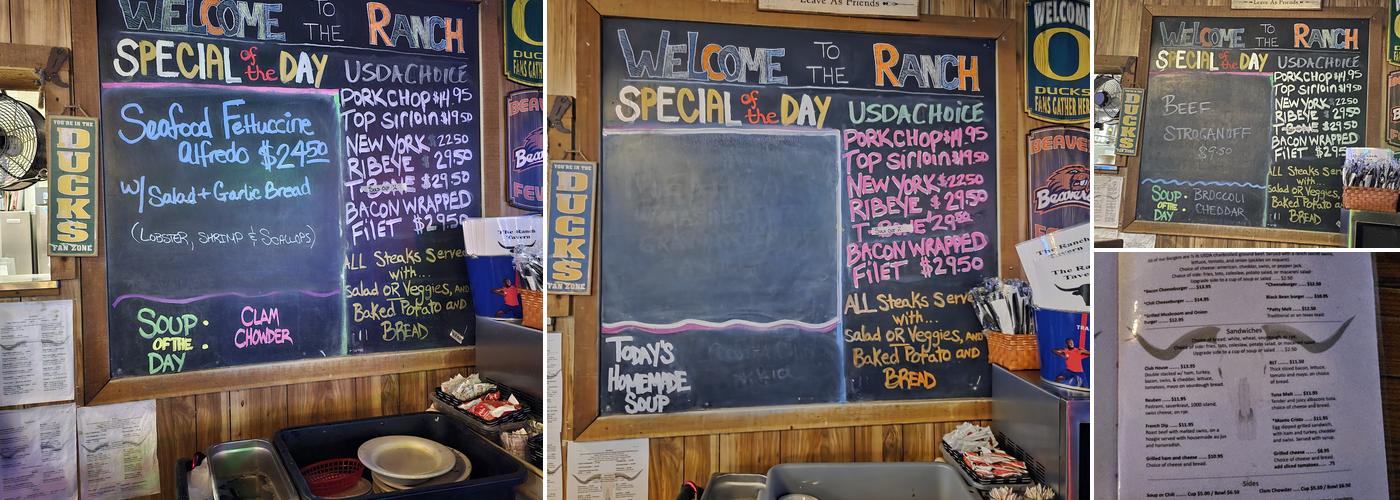 Ranch Tavern Menu
