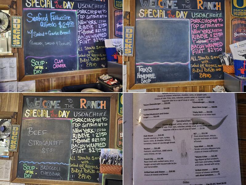 Ranch Tavern Menu