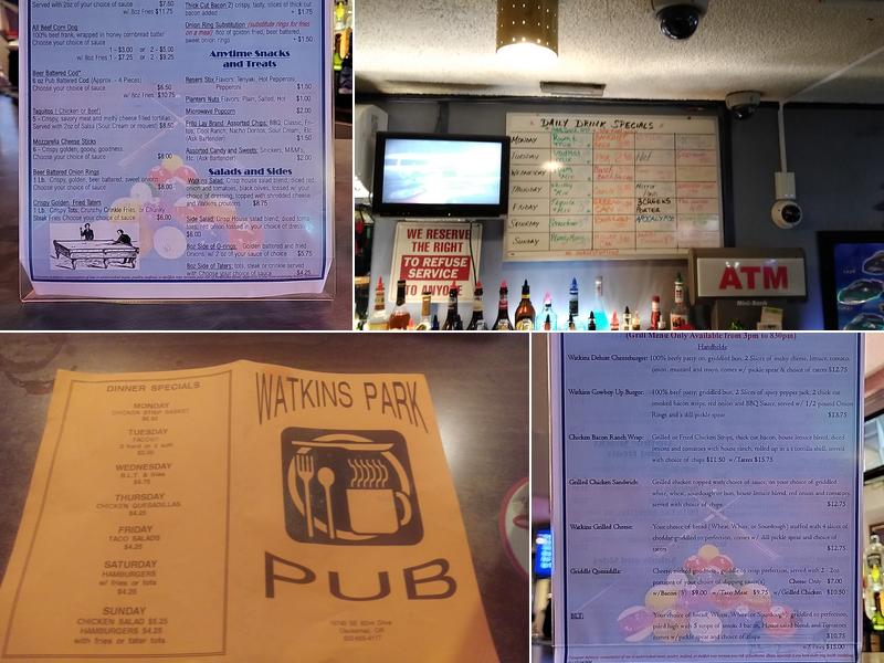 Watkins Park Pub Menu