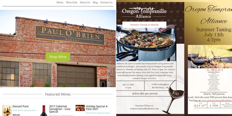 Paul O'Brien Winery Menu