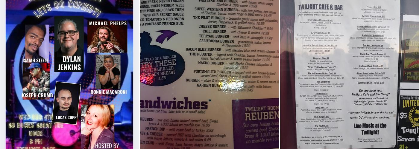 Twilight Cafe & Bar Menu