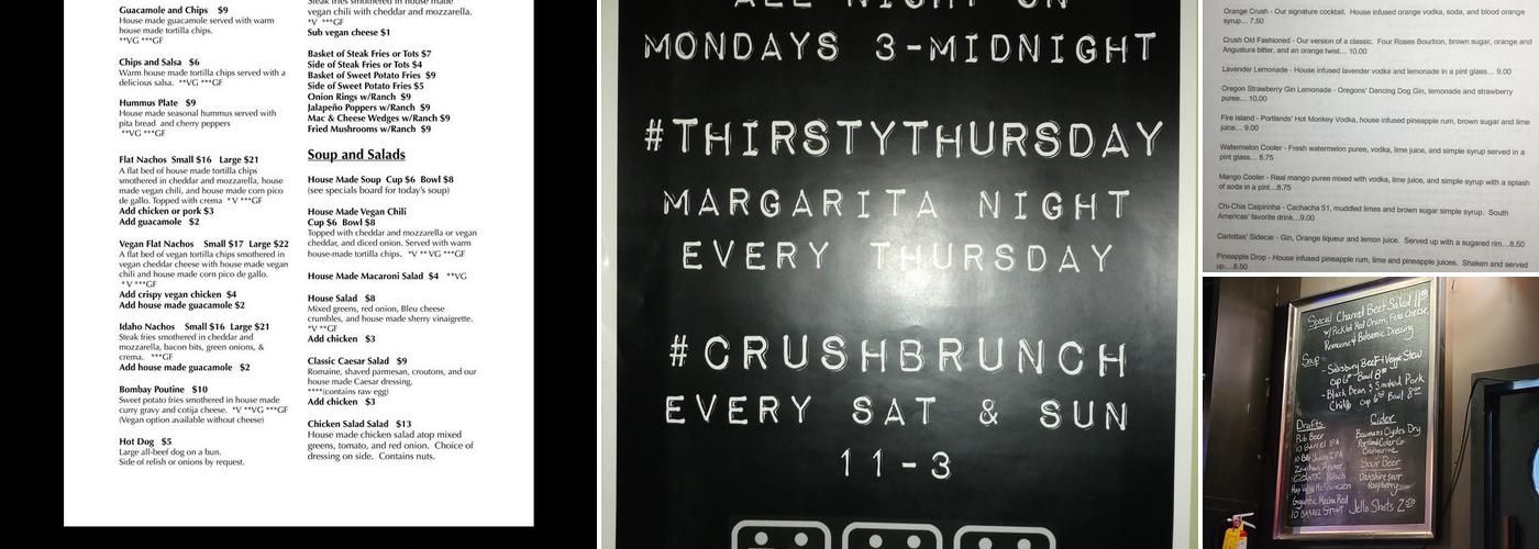 Crush Bar Menu