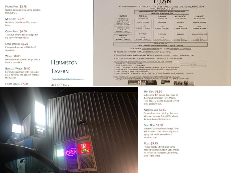 Hermiston Tavern Menu