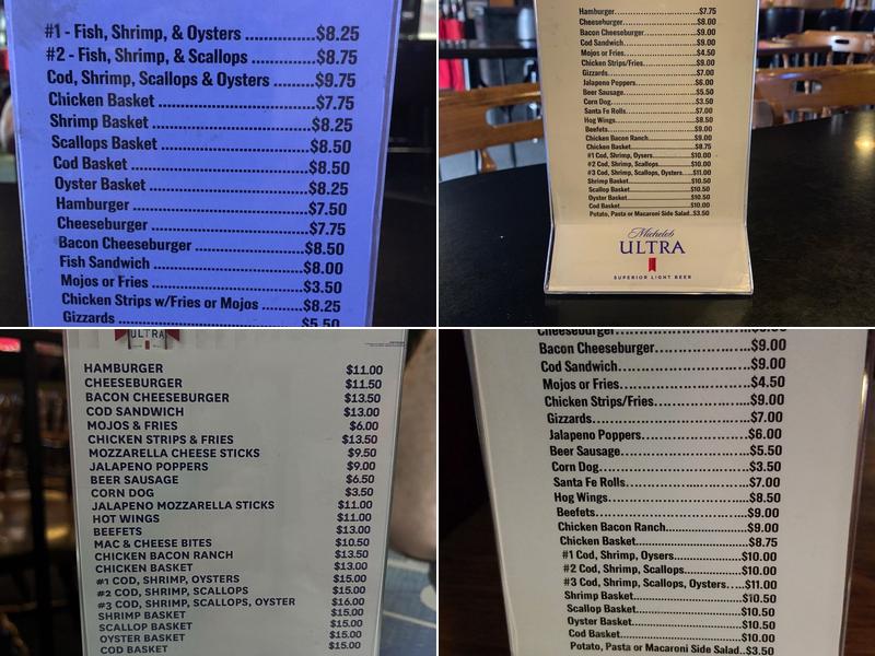 Tiny's Tavern Menu