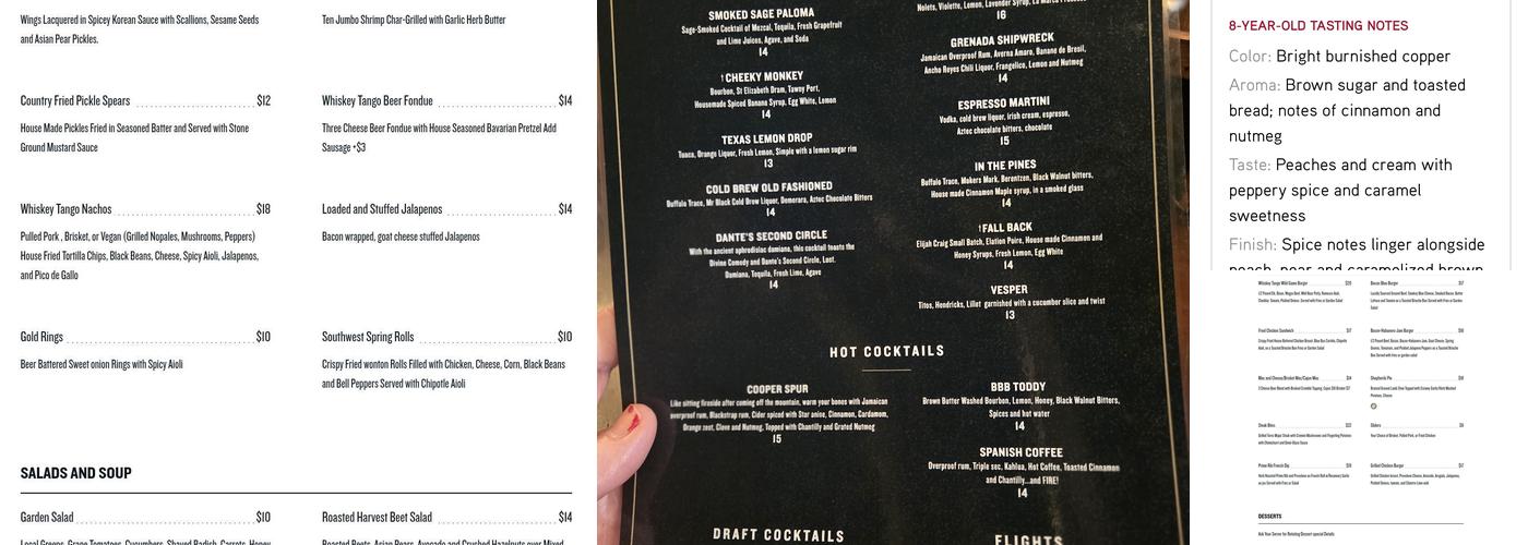 Whiskey Tango Menu