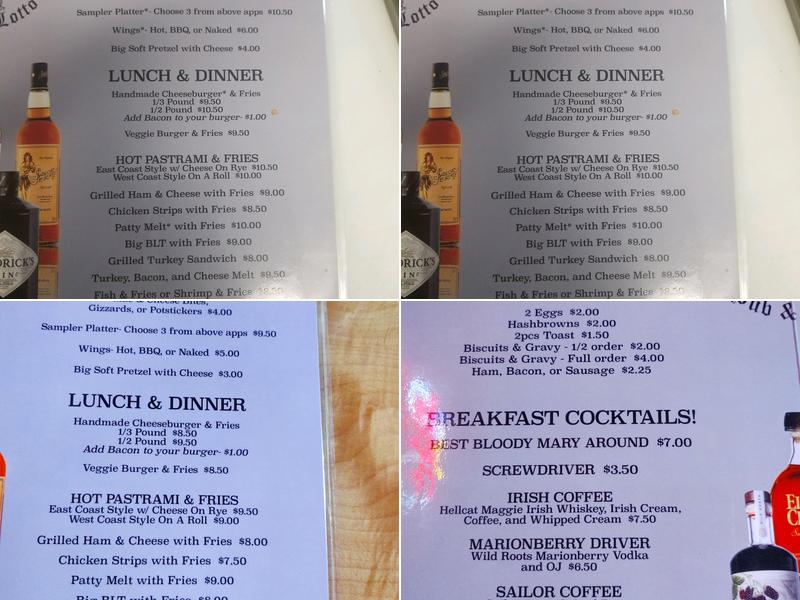 Sweeny's Pub Menu