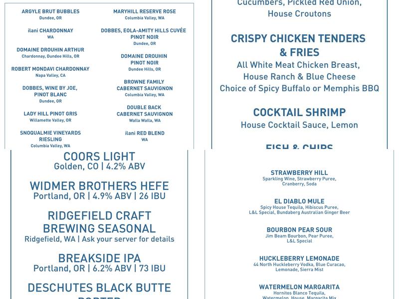 360 Bar Menu