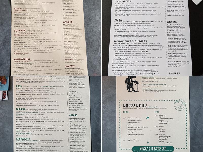 McMenamins East Vancouver Menu